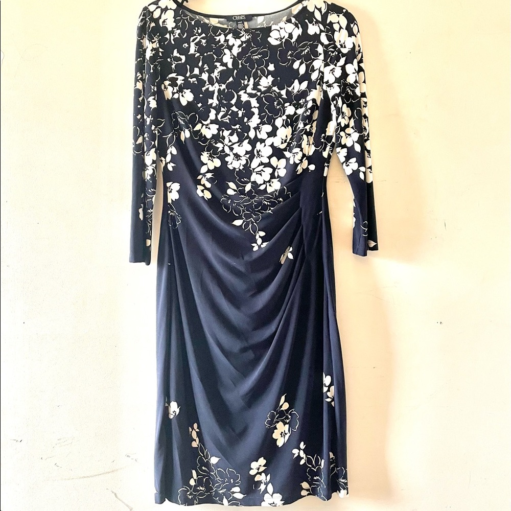 CHAPS navy blue/white dress